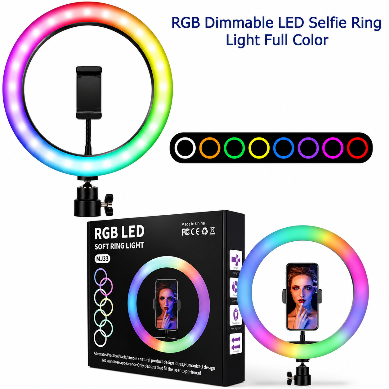 RGB Ringlight 26 CM MJ26 With Mobile Holder