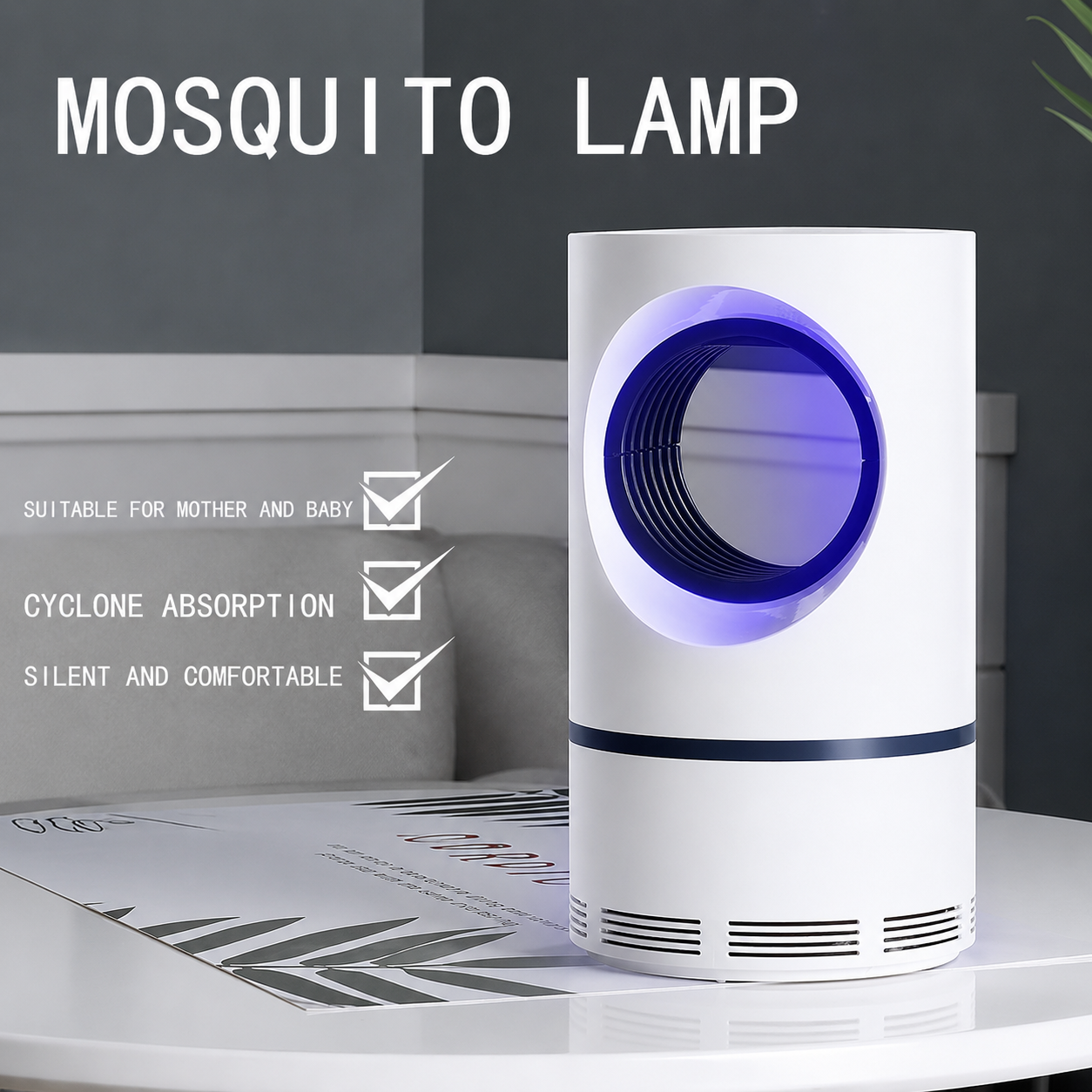 Mosquito Killer Lamp Electric Shocker Round with Charger