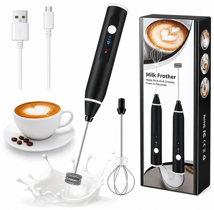 2 in 1 Coffee Beater Rechargeable Smooth Mixing Easy Use Compact Design Comfortable Handling