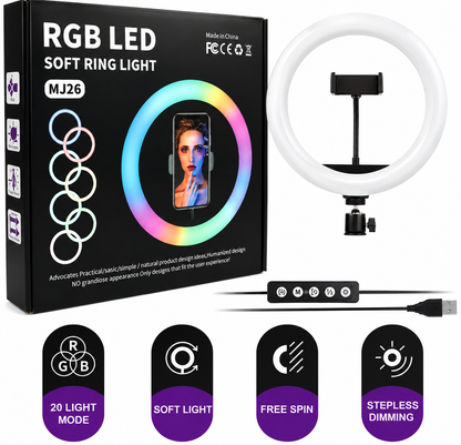 RGB Ringlight 26 CM MJ26 With Mobile Holder